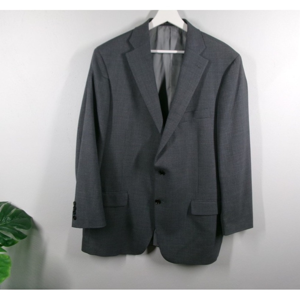 HART Schaffner Marx Blazer Mens 44R Dark Gray Two Button Suit Jacket Dillards